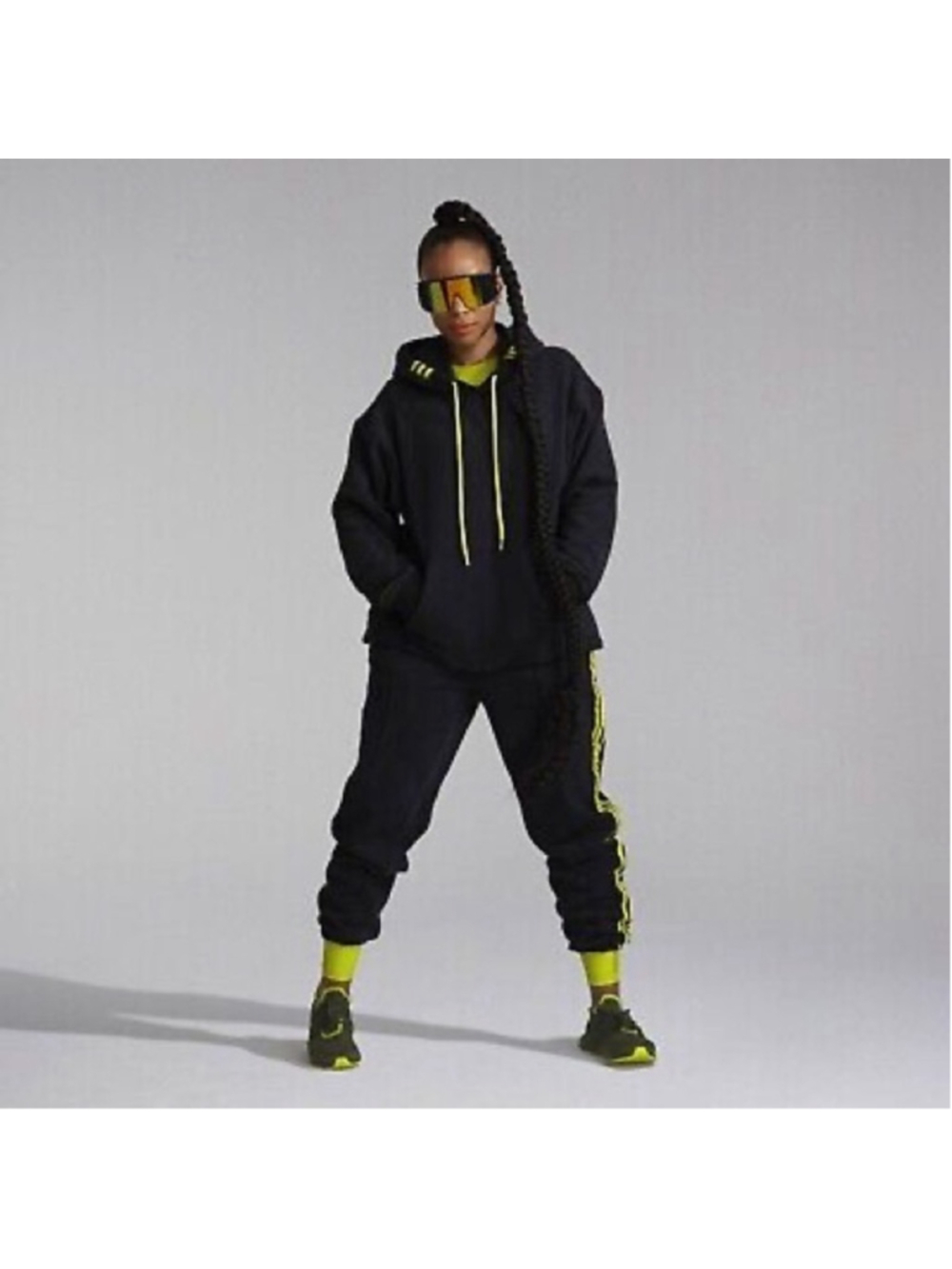 Adidas Ivy Park x Peloton Black/Shock Slime Cargo Hoodie (All Gender) Size M